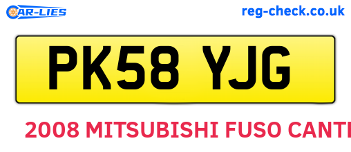 PK58YJG are the vehicle registration plates.