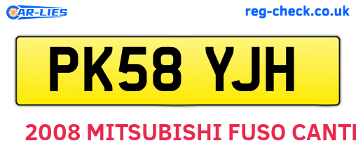 PK58YJH are the vehicle registration plates.