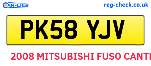 PK58YJV are the vehicle registration plates.