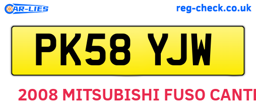 PK58YJW are the vehicle registration plates.