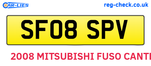SF08SPV are the vehicle registration plates.