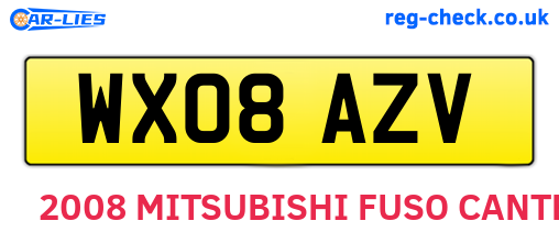 WX08AZV are the vehicle registration plates.