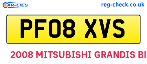 PF08XVS are the vehicle registration plates.