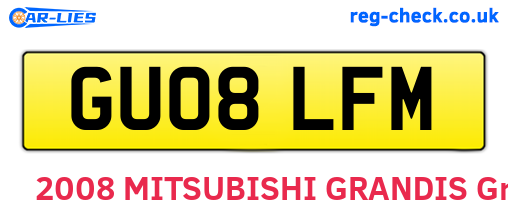 GU08LFM are the vehicle registration plates.