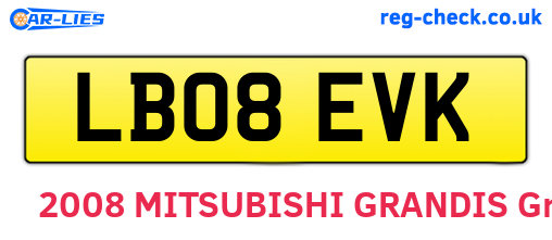 LB08EVK are the vehicle registration plates.