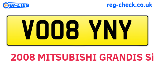 VO08YNY are the vehicle registration plates.