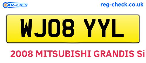 WJ08YYL are the vehicle registration plates.