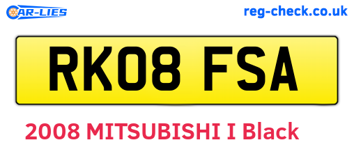 RK08FSA are the vehicle registration plates.