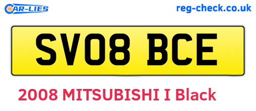 SV08BCE are the vehicle registration plates.