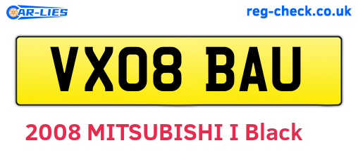 VX08BAU are the vehicle registration plates.