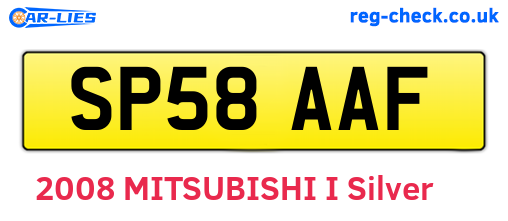 SP58AAF are the vehicle registration plates.