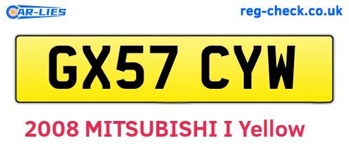 GX57CYW are the vehicle registration plates.