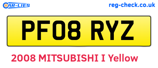 PF08RYZ are the vehicle registration plates.