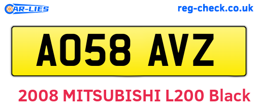 AO58AVZ are the vehicle registration plates.