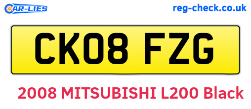CK08FZG are the vehicle registration plates.
