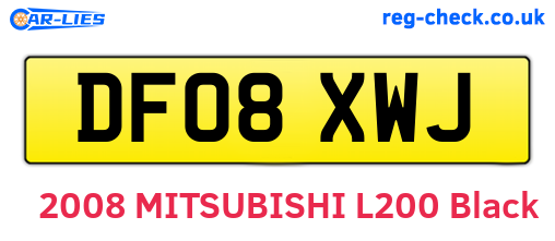 DF08XWJ are the vehicle registration plates.