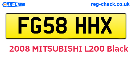FG58HHX are the vehicle registration plates.