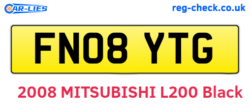 FN08YTG are the vehicle registration plates.