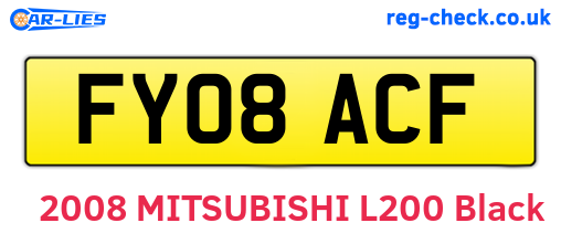 FY08ACF are the vehicle registration plates.