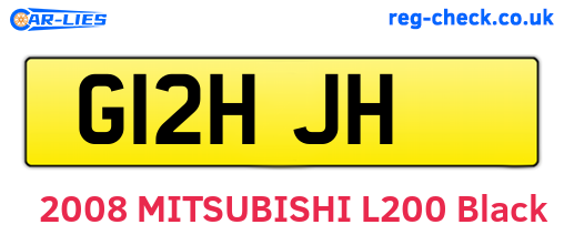 G12HJH are the vehicle registration plates.