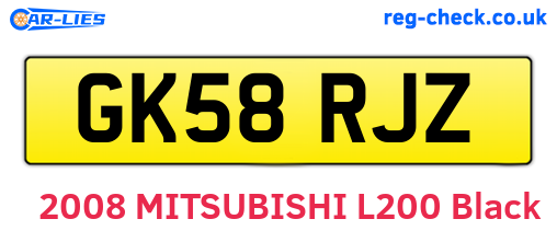 GK58RJZ are the vehicle registration plates.