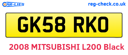 GK58RKO are the vehicle registration plates.
