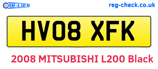 HV08XFK are the vehicle registration plates.