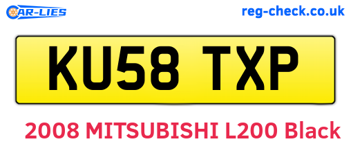 KU58TXP are the vehicle registration plates.
