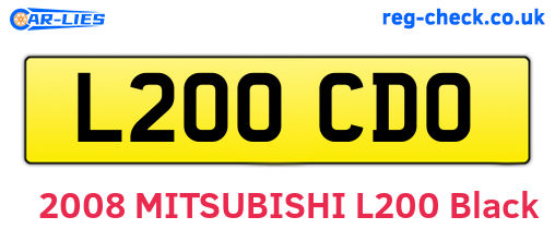L200CDO are the vehicle registration plates.