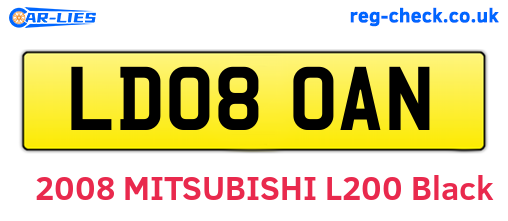 LD08OAN are the vehicle registration plates.