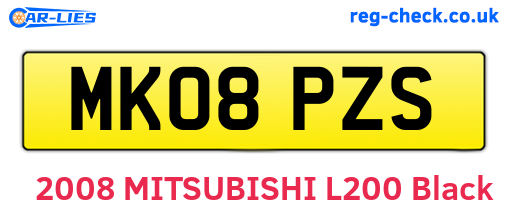 MK08PZS are the vehicle registration plates.