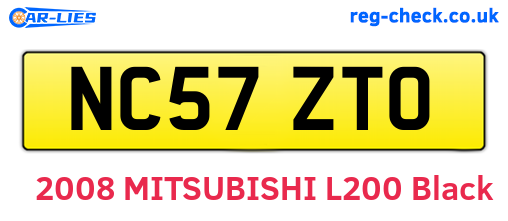 NC57ZTO are the vehicle registration plates.