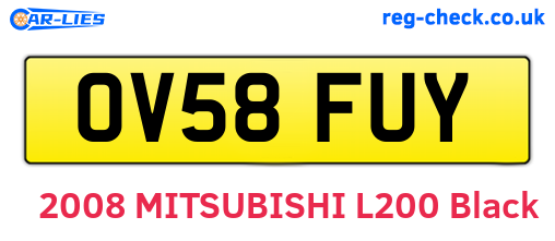 OV58FUY are the vehicle registration plates.
