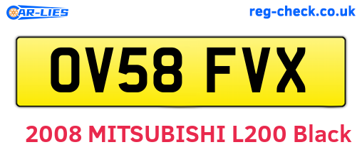 OV58FVX are the vehicle registration plates.