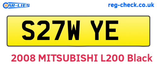 S27WYE are the vehicle registration plates.