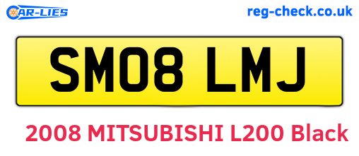 SM08LMJ are the vehicle registration plates.