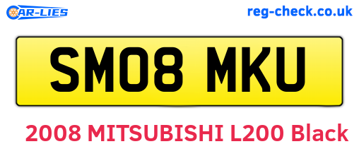 SM08MKU are the vehicle registration plates.