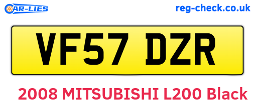 VF57DZR are the vehicle registration plates.