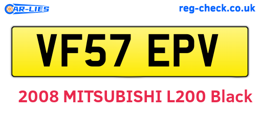 VF57EPV are the vehicle registration plates.