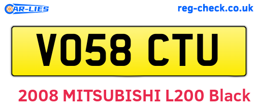VO58CTU are the vehicle registration plates.