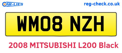 WM08NZH are the vehicle registration plates.