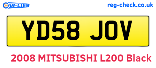 YD58JOV are the vehicle registration plates.