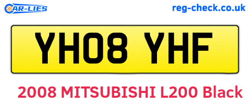 YH08YHF are the vehicle registration plates.
