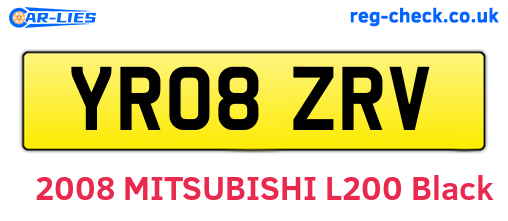 YR08ZRV are the vehicle registration plates.