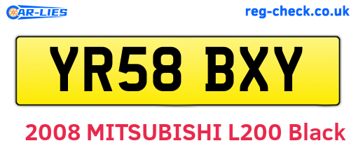 YR58BXY are the vehicle registration plates.