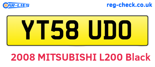 YT58UDO are the vehicle registration plates.