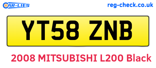 YT58ZNB are the vehicle registration plates.