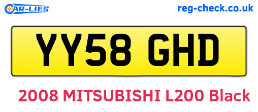YY58GHD are the vehicle registration plates.