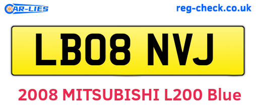 LB08NVJ are the vehicle registration plates.