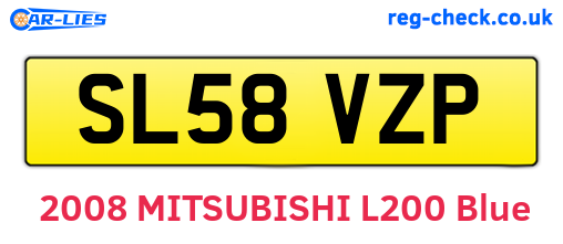 SL58VZP are the vehicle registration plates.